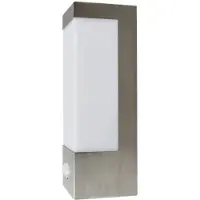 LINDBY utendørs LED-vegglampe Severina, 25 cm, sensor, stål