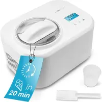Clatronic ICM 3799 iskremmaskin, kompressor, 25 min, LCD, hvit