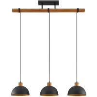 LINDBY Flurin hengelampe, 3 lyskilder, 107 cm, svart, metall