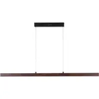 LUCANDE LED-hengelampe Nihalo, valnøtt, 122 cm, dimbar, CCT