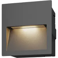 LUCANDE LED innfelt vegglampe Loya, 11,5x11,5 cm, grå, IP54