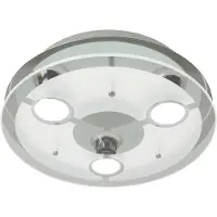 Eglo Cabi - Taklampe - LED-pære for søkelys x 3 - GU10 - 3 W (ekvivalent 23 W) - klasse A+ - varmt hvitt lys - 3000 K - blank, krom, satenghvit