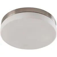 LINDBY taklampe til bad Amilia, Ø 30 cm, E27, nikkel, glass