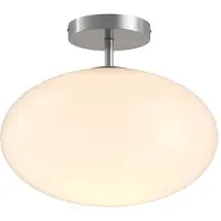 LINDBY taklampe Sonika, Ø 40 cm, nikkelfarget, glass, E27