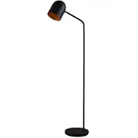 LINDBY Morik gulvlampe, 1 lyskilde, svart/gull, metall