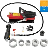 Vevor Hydraulisk eksosrørekspander, 1-5/8" til 4-1/4" størrelse, 10 T pedalpumpe inkludert med 4 dyser, 2 oppbevaringsbokser for kobberaluminiumsrør i bilreparasjoner