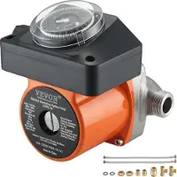 Vevor varmtvannssirkulasjonspumpe Sirkulasjonspumpe DN20 Innløp/utløp DN15 Adapter