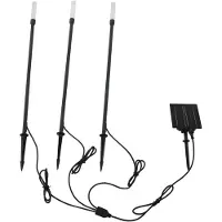 LINDBY LED-solcellelampe Balian, sett med 3 stk., svart, aluminium, 3000 K