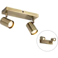 QAZQA Moderne taklampe bronse 2-lys justerbar rektangulær - Jeana