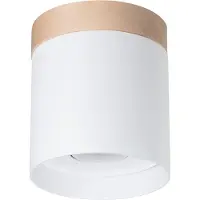 Sollux Downlight Rif, hvit, Ø 12 cm, tre, aluminium