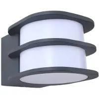 LINDBY Smart LED-utendørs vegglampe Fyra, rund, CCT, RGB, Tuya
