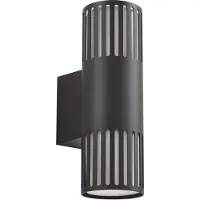 LINDBY utendørs vegglampe Lurinda, 2 lyskilder, svart, Ø10cm