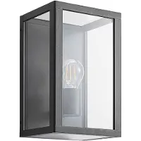 LINDBY utendørs vegglampe Giavanna, 28 cm, antrasitt, IP44, E27