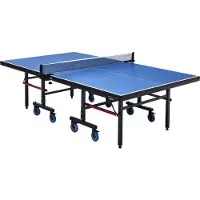 Vevor bordtennisbord, profesjonelt bordtennisspill, bærbart bordtennisbord i MDF for innendørs bruk, sammenleggbart bordtennisbord med hurtigklemmenett og låsbare hjul, enkel montering på 10 minutter,