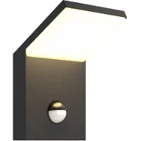 LUCANDE Utendørs LED-vegglampe Nevio, metall, antrasitt, sensor