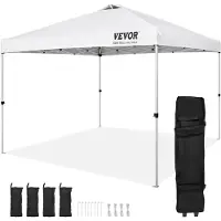 Vevor Pop Up Baldakin Partytelt 304,8 x 304,8 cm med bærbar bag for Camping White