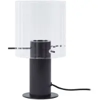 LUCANDE bordlampe Eirian, svart, glass, Ø 14 cm, E27
