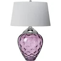 Quintiesse Samara bordlampe, Ø 45,7 cm, rosa, stoff, glass, 2 lamper