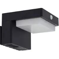 LINDBY LED-solcellelampe til veggmontering, Eleazar, svart, sensor