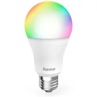 Hama Smart LED-pære, klar E27 A60 WLAN Matter 9W RGBW