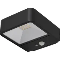 LUCANDE LED-solcellelampe for veggmontering, Dava, 5 cm høy, aluminium, sensor