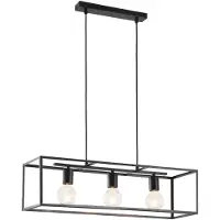 LINDBY hengelampe Emily, 72 cm, svart, 3 lyskilder, metall