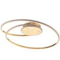LINDBY LED-taklampe Dorle, Ø 60 cm, gull, aluminium