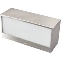 LINDBY utendørs vegglampe Leonora, 20 cm, kantet, stål