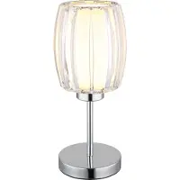 Globo Bordlampe Maribel, høyde 40 cm, krom/klar, plast