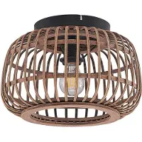 LINDBY taklampe Bominio, Ø 33 cm, rotting, tre, E27