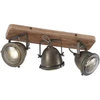 LINDBY downlight Farovi, svart, 44 cm, 3 lyskilder, tre, GU10