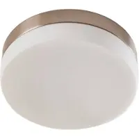 LINDBY taklampe til bad Amilia, Ø 18 cm, E27, nikkel, glass