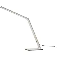 LUCANDE LED-skrivebordslampe Nicano, grå, metall, dimbar.