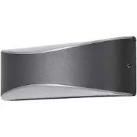 LUCANDE utendørs LED-vegglampe, Akira, antrasitt, bredde 23 cm