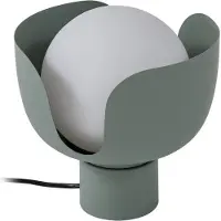 LINDBY Fiora bordlampe, grønn, glass, metall, Ø 20 cm