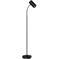 LINDBY gulvlampe Karoli, svart, 156 cm, metall, fleksibel arm