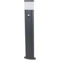 LINDBY LED-gatelampe Obri, 80 cm, antrasitt, sensor