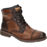 Pikolinos for man. M2M-8156C1 York brown leather ankle boots (39), Flat, Zip, Casual, Imitation leather