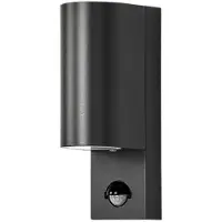 LINDBY utendørs vegglampe Palina, sensor, IP44, antrasitt