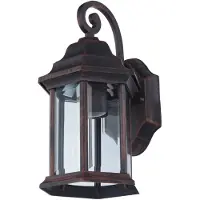 LINDBY utendørs vegglampe Daaje, rustfarget, 30,5 cm, aluminium