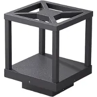 LUCANDE LED-sokkellampe Lealan, svart, metall, 23 cm, IP54