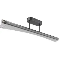 Globo LED-taklampe Malinda, klar/antracitt, 81 cm lang, CCT