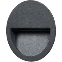 LUCANDE LED innfelt vegglampe Loya, Ø 11,5 cm, grå, IP54