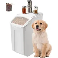 Vevor Risoppbevaringsbeholder, 4,5 gallon/20 l kapasitet, stor hundematbeholder, kjøkkeningredienser, korn, melbeholder, kjæledyrmatbeholdere med hjul, målebeger, lufttett lokk, 1 pakke