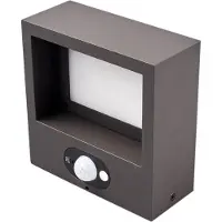LUCANDE LED solcellelampe Mahra, antrasitt, metall, sensor