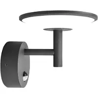 LUCANDE utendørs LED-vegglampe Fenia, sensor, IP54, antrasitt
