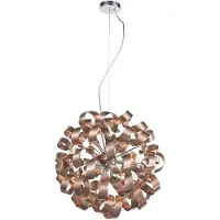 LUCANDE hengelampe Kaelor, Ø 60 cm, kobberfarget, aluminium