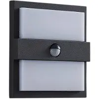LUCANDE utendørs LED-vegglampe Gylfi, 20 cm, svart, sensor