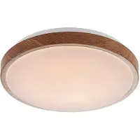 LINDBY LED-taklampe Mendosa, rund, lyst tre, Ø 29cm