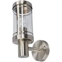 LINDBY utendørs vegglampe Djori, aluminiumfarget, stål, E27
